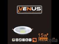 10 x spot cob 15w - led - inbouw - rond - 3000k (warm wit) - afbeelding 5 van  5