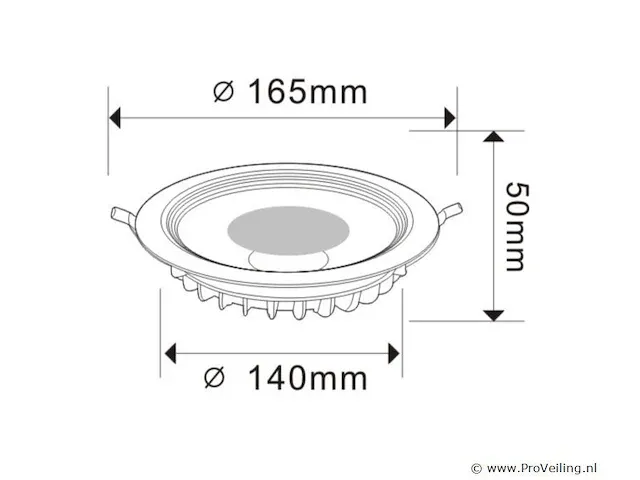 10 x spot cob 15w - led - inbouw - rond - 3000k (warm wit) - afbeelding 4 van  5