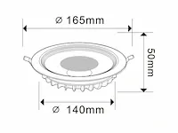 10 x spot cob 15w - led - inbouw - rond - 3000k (warm wit) - afbeelding 4 van  5