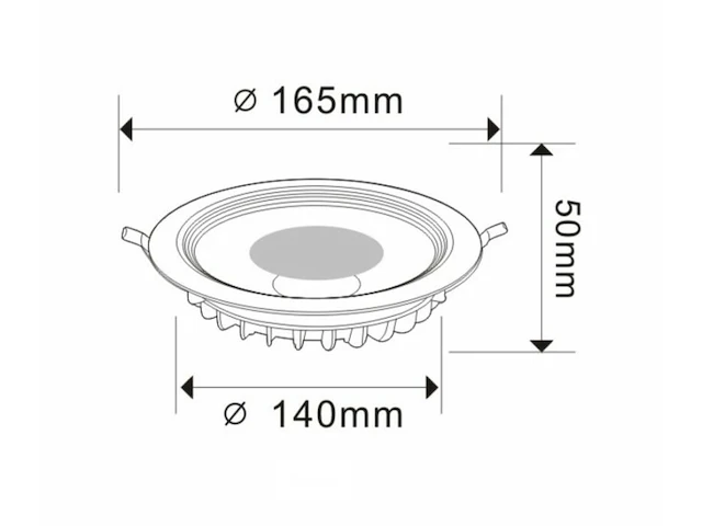 10 x spot cob 15w - led - inbouw - rond - 3000k (warm wit) - afbeelding 5 van  6