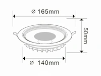 10 x spot cob 15w - led - inbouw - rond - 3000k (warm wit) - afbeelding 5 van  6