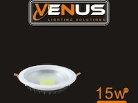 10 x spot cob 15w - led - inbouw - rond - 3000k (warm wit) - afbeelding 6 van  6