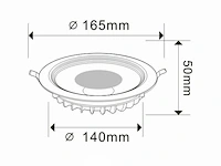 10 x spot cob 15w - led - inbouw - rond - 3000k (warm wit) - afbeelding 5 van  6