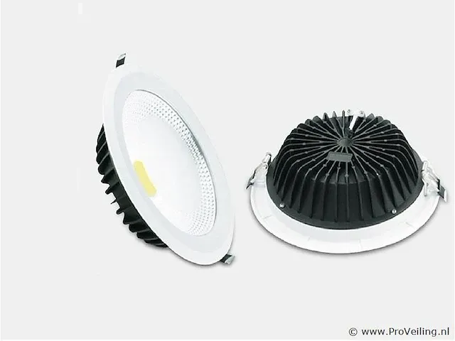 10 x spot cob 30w - led - inbouw - rond - 3000k (warm wit) - afbeelding 2 van  4