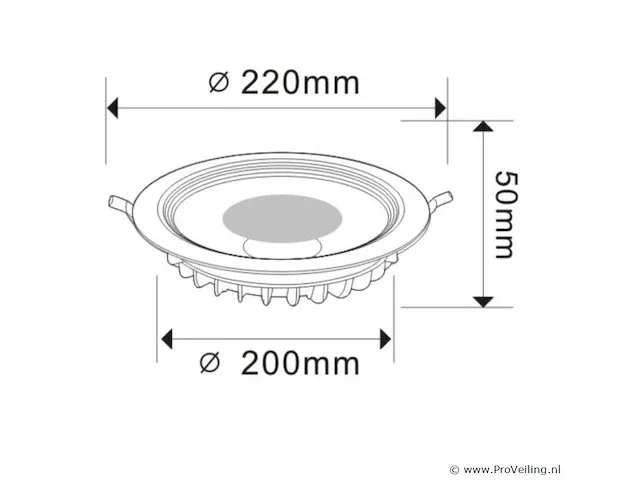 10 x spot cob 30w - led - inbouw - rond - 3000k (warm wit) - afbeelding 4 van  4