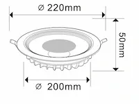 10 x spot cob 30w - led - inbouw - rond - 3000k (warm wit) - afbeelding 4 van  4