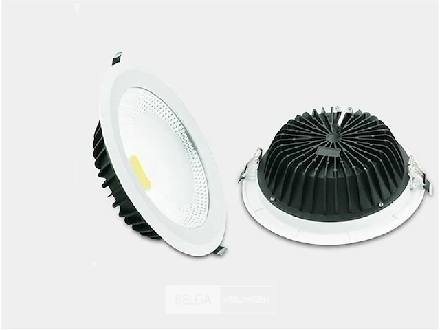 10 x spot cob 30w - led - inbouw - rond - 3000k (warm wit) - afbeelding 3 van  5