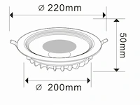 10 x spot cob 30w - led - inbouw - rond - 3000k (warm wit) - afbeelding 5 van  5