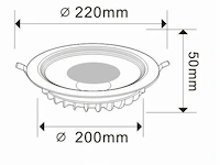 10 x spot cob 30w - led - inbouw - rond - 3000k (warm wit) - afbeelding 5 van  5