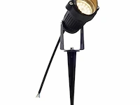 10 x spot met punt buiten – gu10 – ip54 waterdicht – aluminium – zwart - afbeelding 2 van  5