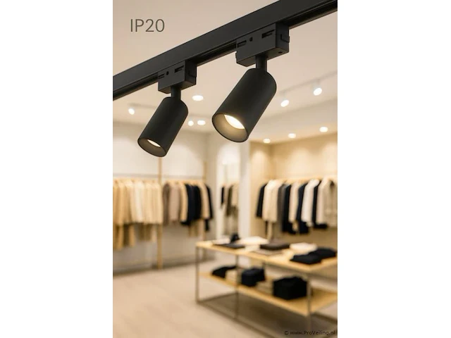 10 x spot op richtbare rail gu10 – zwart – eenfase – ø58x80x114 mm – ip20 - afbeelding 1 van  5