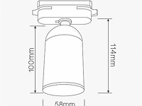 10 x spot op richtbare rail gu10 – zwart – eenfase – ø58x80x114 mm – ip20 - afbeelding 5 van  5