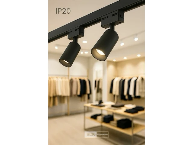 10 x spot op richtbare rail gu10 – zwart – eenfase – ø58x80x114 mm – ip20 - afbeelding 1 van  6