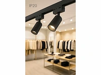 10 x spot op richtbare rail gu10 – zwart – eenfase – ø58x80x114 mm – ip20 - afbeelding 1 van  5