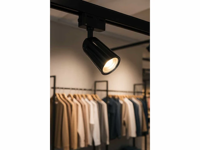 10 x spot op richtbare rail gu10 – zwart – eenfase – ø58x80x114 mm – ip20 - afbeelding 2 van  5