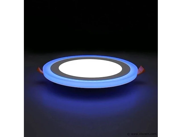 10 x tweekleurig led-paneel – blauw/wit – 24w (18w + 6w) – aan/uit – binnen – smd – 245 mm - afbeelding 1 van  5