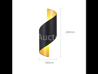 10 x tweerichtings led wandlamp – 2x3w – 3500k neutraal wit – zwart/goud – ip54 (sw-34) - afbeelding 5 van  5