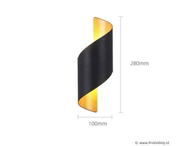 10 x tweerichtings led wandlamp – 2x3w – 3500k neutraal wit – zwart/goud – ip54 (sw-34) - afbeelding 4 van  5