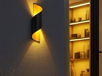 10 x tweerichtings led wandlamp – 2x3w – 3500k neutraal wit – zwart/goud – ip54 (sw-34) - afbeelding 1 van  5