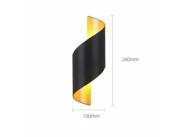10 x tweerichtings led wandlamp – 2x3w – 3500k neutraal wit – zwart/goud – ip54 (sw-34) - afbeelding 5 van  6