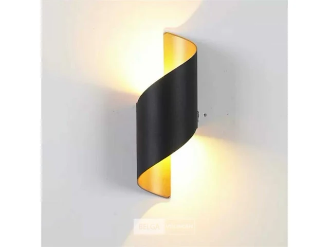 10 x tweerichtings led wandlamp – 2x3w – 3500k neutraal wit – zwart/goud – ip54 (sw-34) - afbeelding 6 van  6