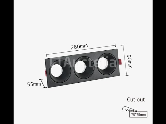 10 x verstelbare inbouwspot (ep-3) – gu10 – zwart – verstelbare binnenring - afbeelding 2 van  4