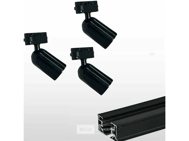 10 x verstelbare railspot met gu10 fitting (zwart) - afbeelding 4 van  6
