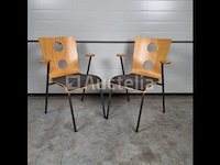 10 x vintage stoel drisag occhio van roel vandebeek voor drisag met armleuning - afbeelding 1 van  6