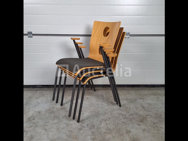 10 x vintage stoel drisag occhio van roel vandebeek voor drisag met armleuning - afbeelding 6 van  6