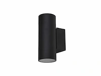 10 x wandlamp cilinder gu10 duo fitting zand zwart waterdicht - afbeelding 4 van  4