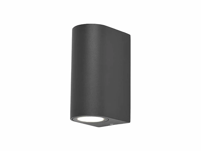 10 x wandlamp modern halfrond gu10 duo fitting zand zwart waterdicht - afbeelding 3 van  6