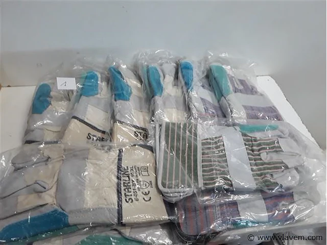 10 x werkhandschoenen uit leder maat 10 xl - afbeelding 1 van  2