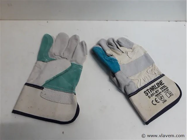 10 x werkhandschoenen uit leder maat 10 xl - afbeelding 2 van  2