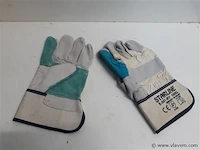 10 x werkhandschoenen uit leder maat 10 xl - afbeelding 2 van  2