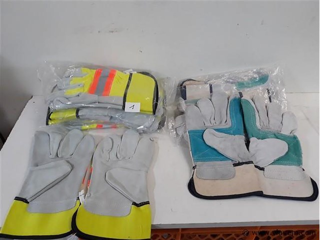 10 x werkhandschoenen uit leder maat 10 xl - afbeelding 1 van  2