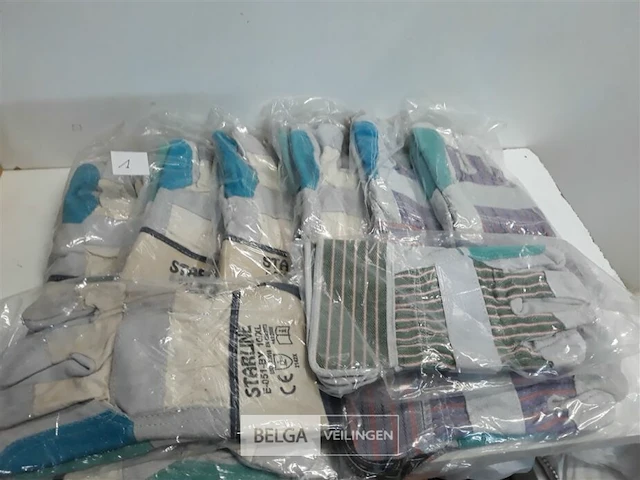 10 x werkhandschoenen uit leder maat 10 xl - afbeelding 1 van  3