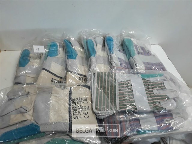 10 x werkhandschoenen uit leder maat 10 xl - afbeelding 1 van  3