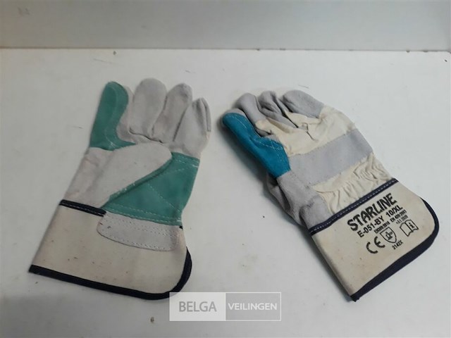 10 x werkhandschoenen uit leder maat 10 xl - afbeelding 3 van  3