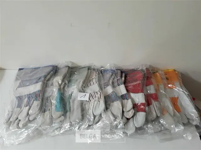 10 x werkhandschoenen uit leder mix modellen maat 10 xl - afbeelding 1 van  2