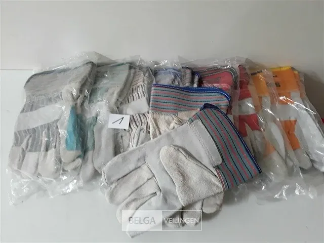 10 x werkhandschoenen uit leder mix modellen maat 10 xl - afbeelding 2 van  2
