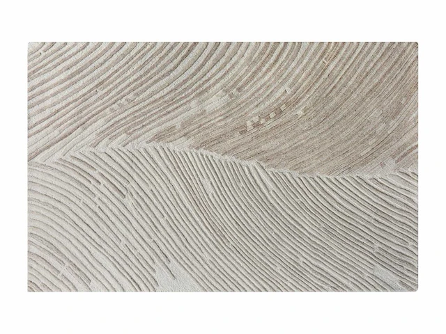 100% handgemaakt wollen reliëfkleed - 200 x 290 cm - 2200gr/m2 - ivoor - - afbeelding 2 van  5