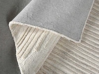 100% handgemaakt wollen reliëfkleed - 200 x 290 cm - 2200gr/m2 - ivoor - - afbeelding 3 van  5