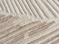 100% handgemaakt wollen reliëfkleed - 200 x 290 cm - 2200gr/m2 - ivoor - - afbeelding 4 van  5