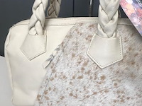100% lederen handtas - beige - afbeelding 3 van  3