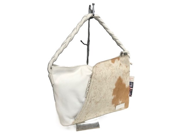 100% lederen handtas - wit - afbeelding 1 van  3