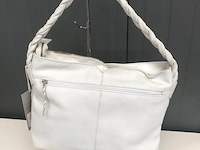 100% lederen handtas - wit - afbeelding 2 van  3