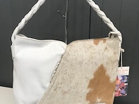 100% lederen handtas - wit - afbeelding 3 van  3