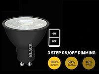 100 x 4.9w gu10 led spot 3 stappen aan/uit dimming met lens 3000k zwart - afbeelding 1 van  4