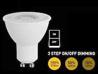 100 x 4.9w gu10 led spot 3 stappen aan/uit dimming met lens 3000k - afbeelding 1 van  2