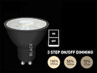 100 x 4.9w gu10 led spot 3 stappen aan/uit dimming met lens 4000k zwart - afbeelding 1 van  4